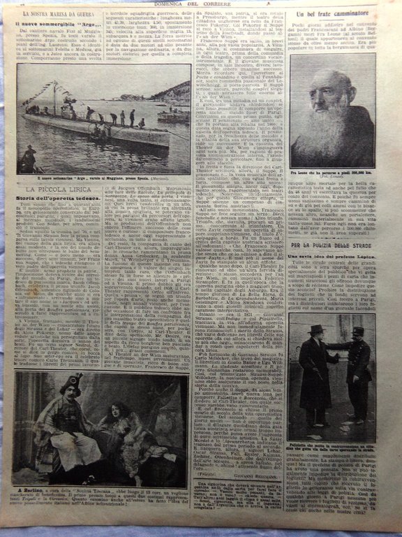Pagine del 1912 Fontane di Henni Sommergibile Argo Frate Leone …