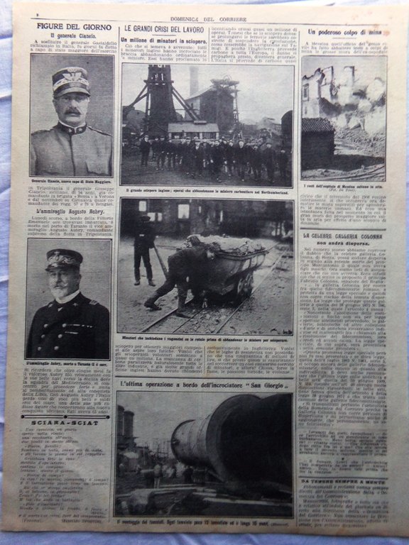 Pagine del 1912 Georges Charpentier Ciancio Aubry Sciopero dei Minatori …
