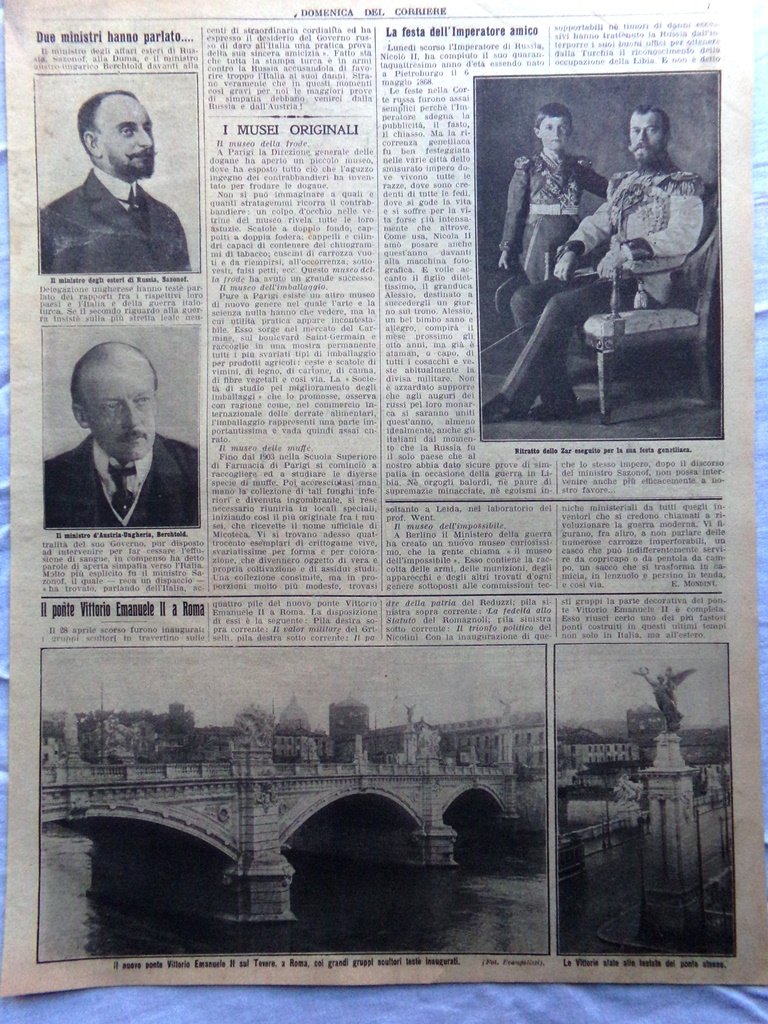 Pagine del 1912 Occupazione Isola Rodi Ponte Vittorio Emanuele Roma …