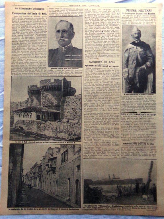 Pagine del 1912 Occupazione Isola Rodi Ponte Vittorio Emanuele Roma …