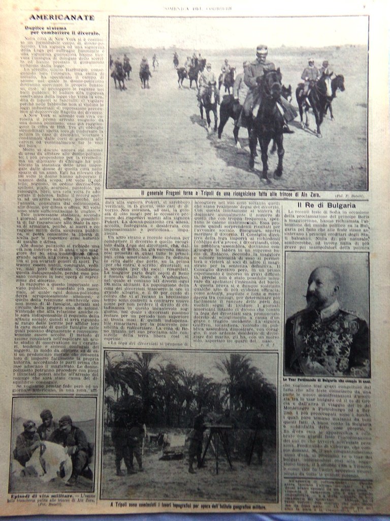 Pagine del 1912 Ritorno Frugoni Divorzio America Ferdinando di Bulgaria …