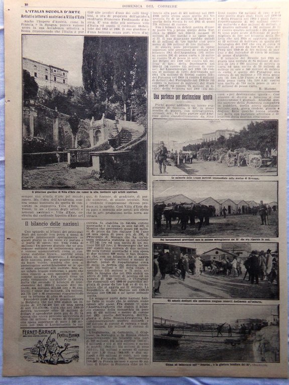 Pagine del 1912 Trincea ad Ain Zara Villa d'Este Risparmi …