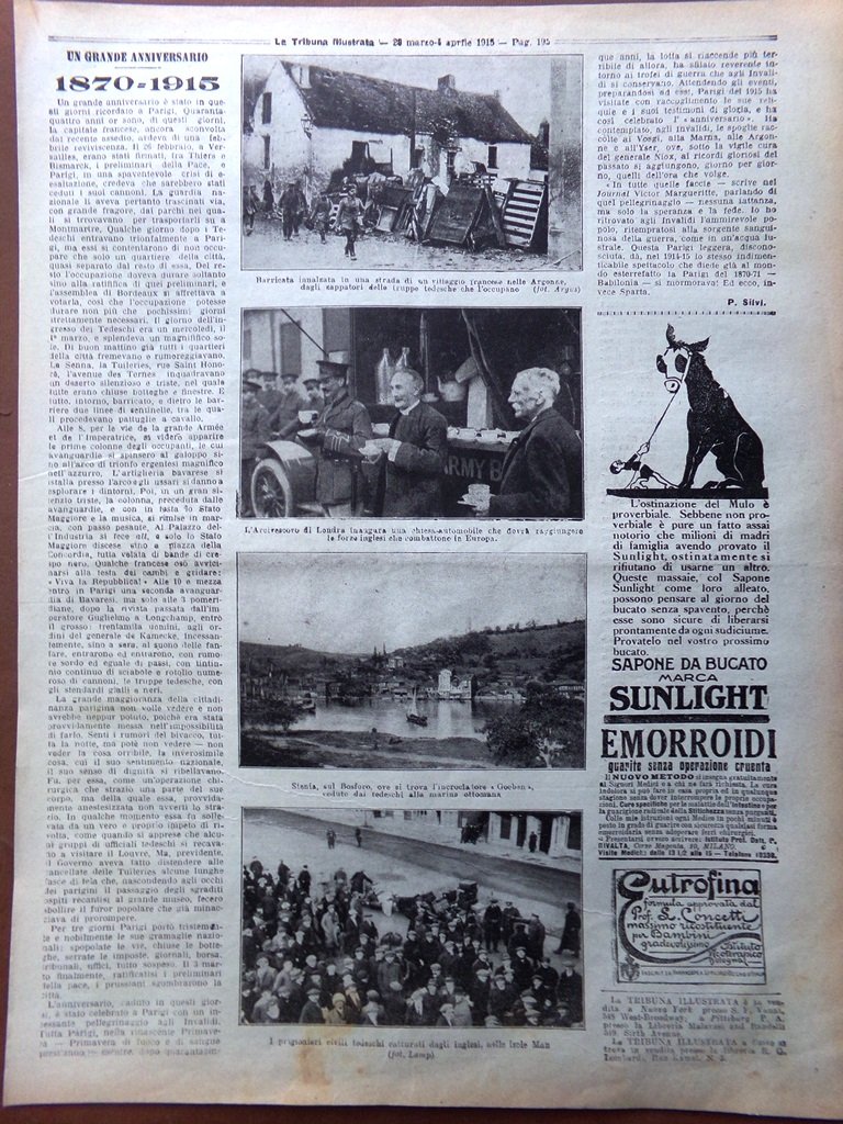 Pagine del 1915 WW1 Barricata Argonne Bosfodo Prigionieri Campo Tedesco …