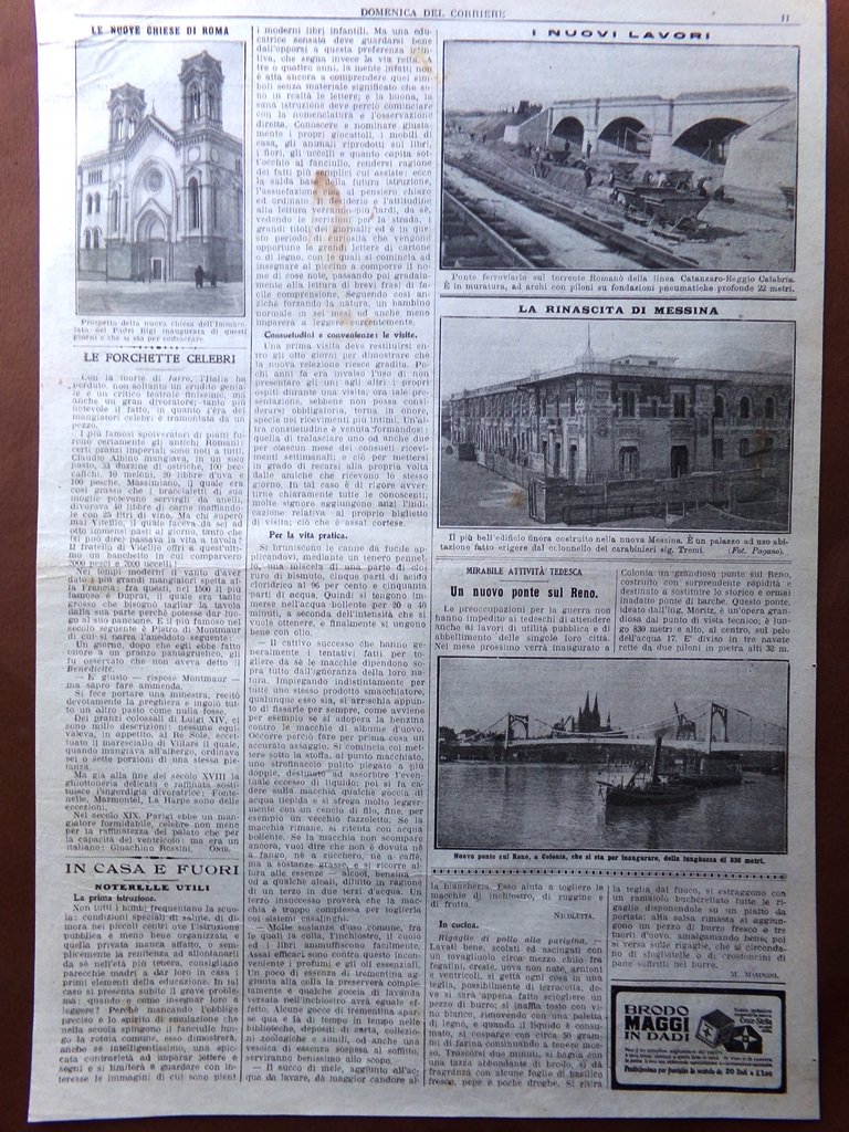 Pagine del 1915 WW1 Chiese Roma Bigi Palazzo Messina Ponte …