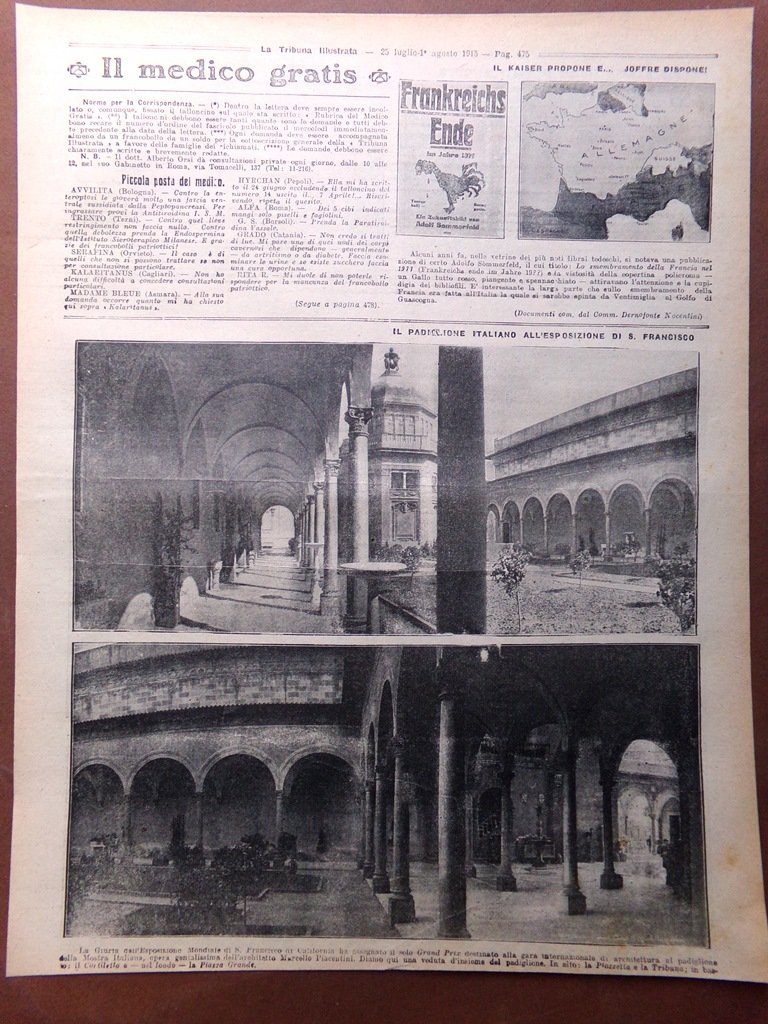 Pagine del 1915 WW1 Cortina Tofana Esposizione di San Francisco …
