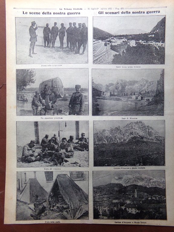 Pagine del 1915 WW1 Cortina Tofana Esposizione di San Francisco …