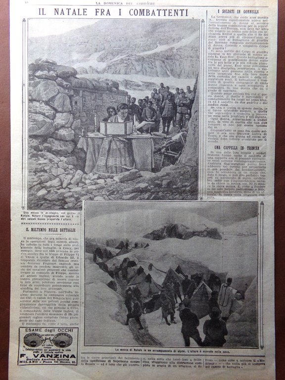 Pagine del 1915 WW1 Costruzioni Guerra Messa Natale Combattenti Alpini …