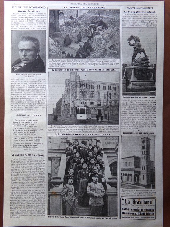 Pagine del 1915 WW1 Deason Ortucchio Tram Cagliari Calabresi Ponte …