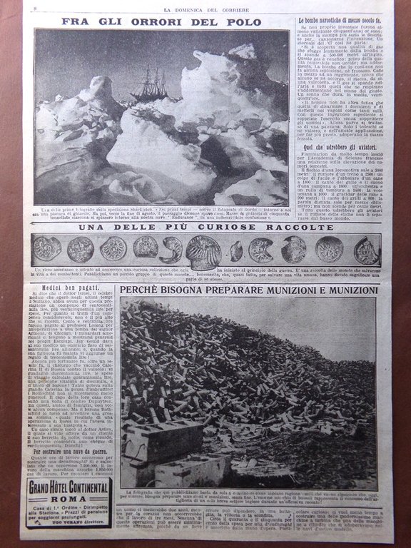 Pagine del 1915 WW1 Decorati al Valore Spedizione Shackleton Monete …