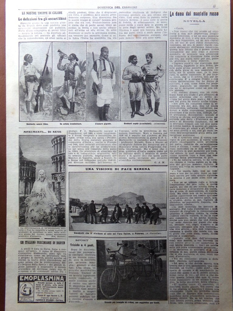 Pagine del 1915 WW1 Marmocchi Precursore Darwin Defezioni Ascari Libici …