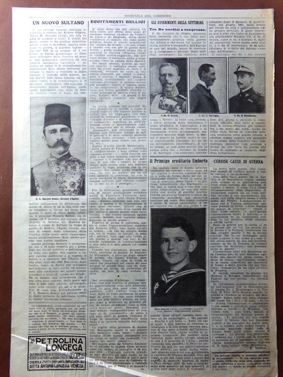Pagine del 1915 WW1 Occupazione Valona Husayn Kamil Umberto Savoia …