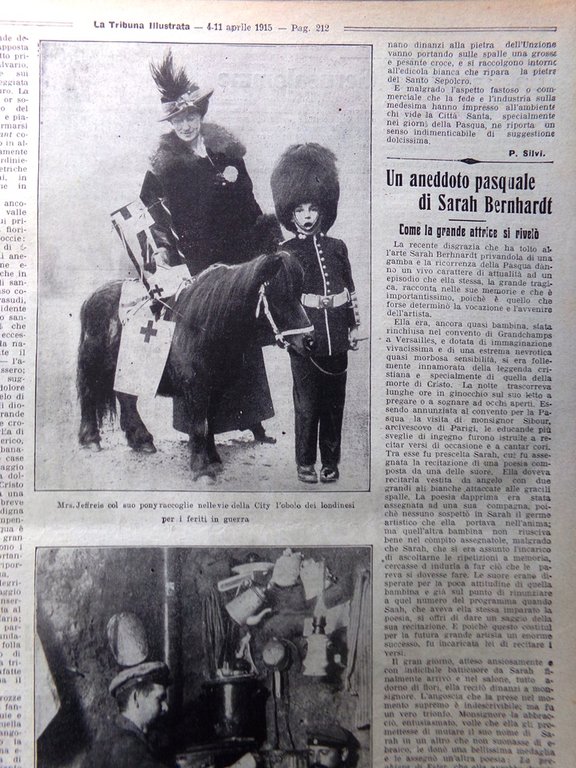 Pagine del 1915 WW1 Pasqua Gerusalemme Sarah Bernhardt Campi Argonne …