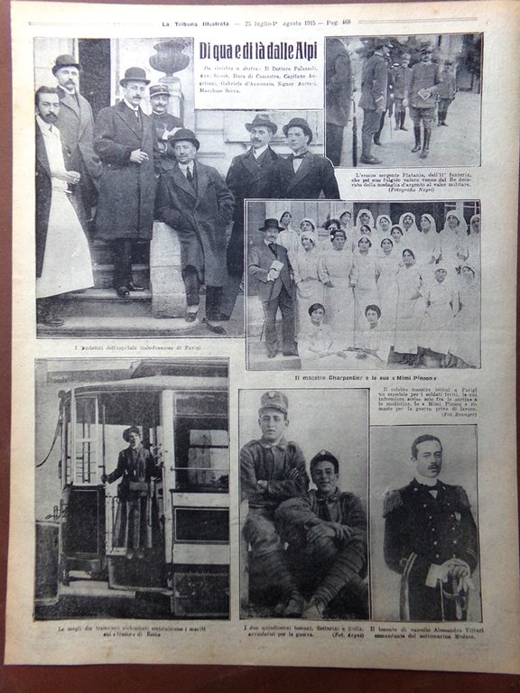 Pagine del 1915 WW1 Re Soldati Dudan D'Annunzio Roma Giuramento …