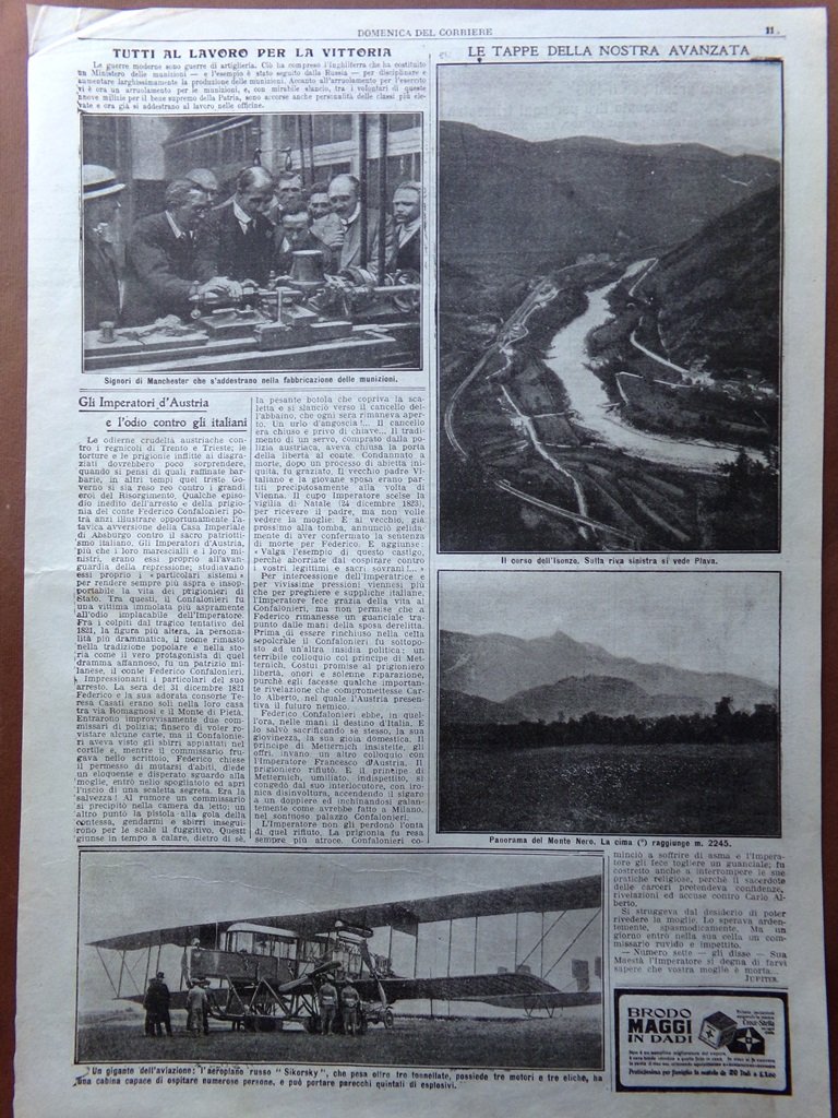 Pagine del 1915 WW1 Sikorsky Avanzata Isonzo Monte Nero Fabbricazione …