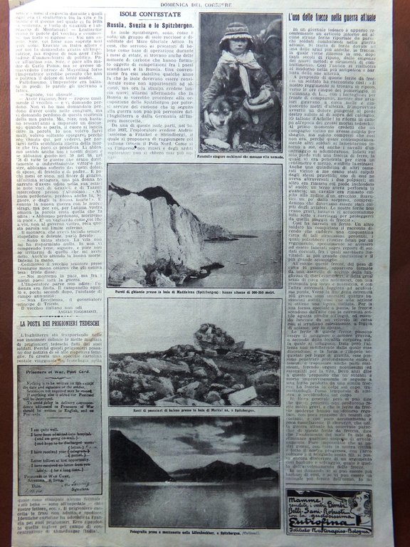 Pagine del 1915 WW1 Sovrani al Fronte Spitzbergen Maddalena Isole …