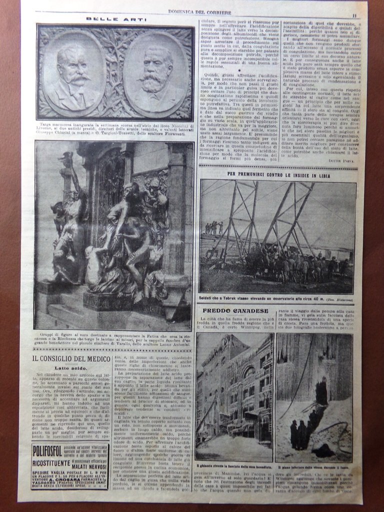 Pagine del 1915 WW1 Targa Liceo Niccolini Livorno Freddo Canada …