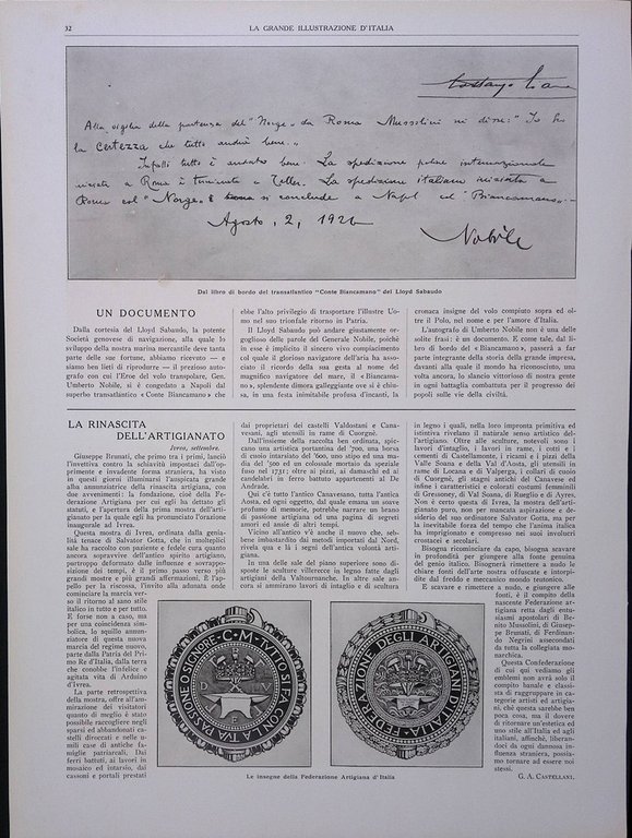 Pagine del 1926 Alceo sulla Marina Ligure Lloyd Sabaudo Rinascita …