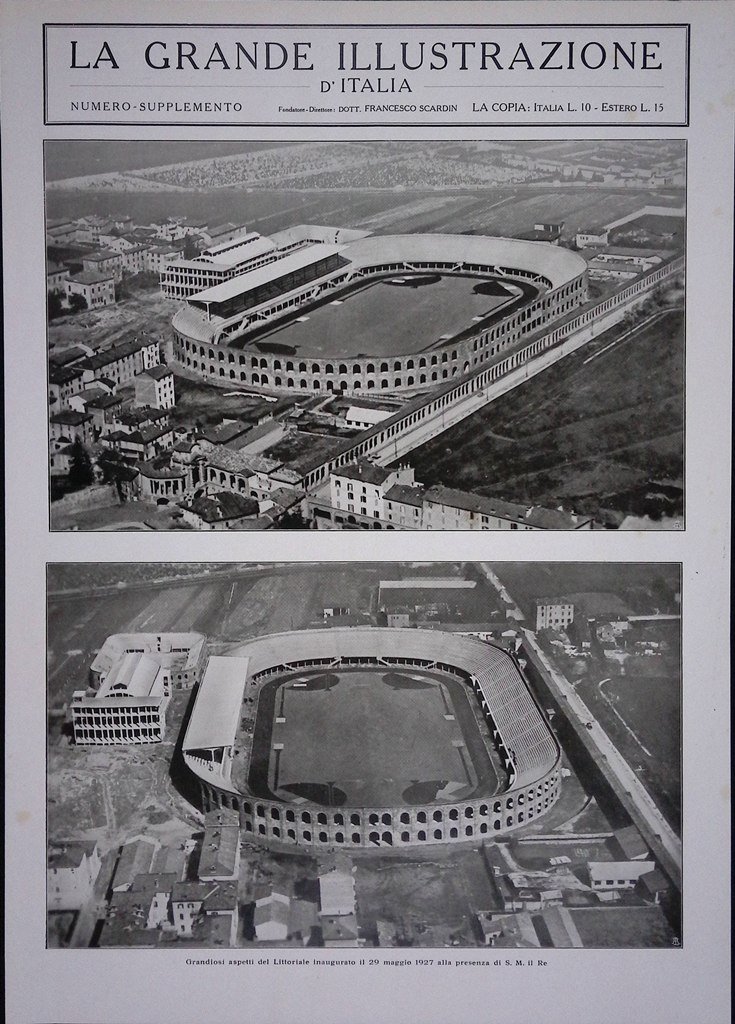 Pagine del 1927 Littoriale Inaugurato Fascismo Bolognese Rappresentanti