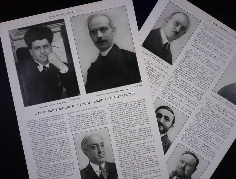 Pagine del 1927 Littoriale Inaugurato Fascismo Bolognese Rappresentanti