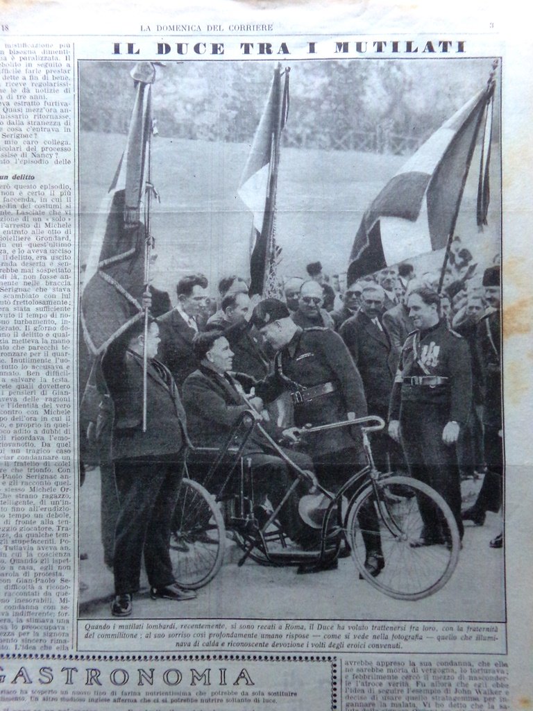 Pagine del 1934 Duce tra Mutilati Palazzo Poste Trento Medicine …