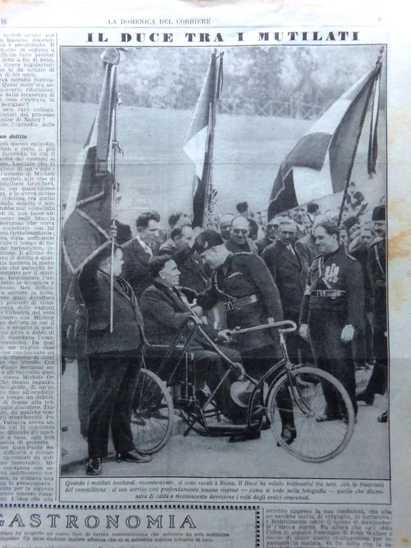 Pagine del 1934 Duce tra Mutilati Palazzo Poste Trento Medicine …