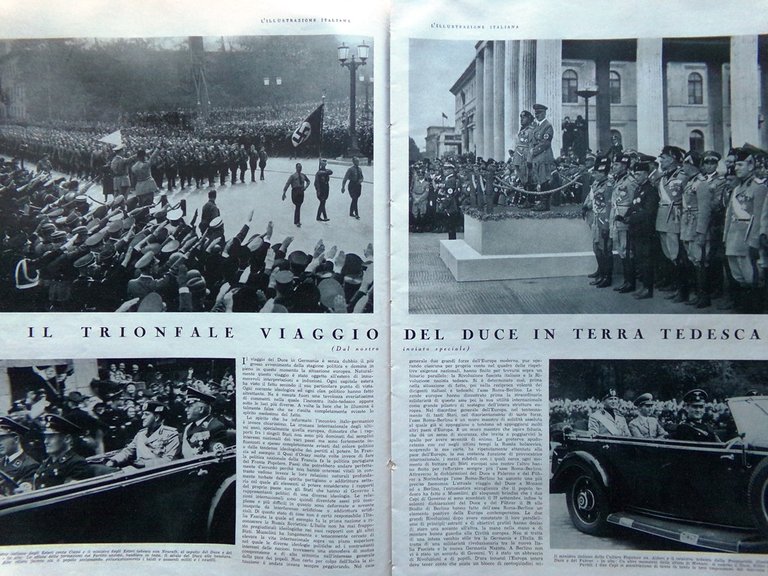 Pagine del 1937 Duce in Germania Viaggio Mostra Romanità Pensiero …