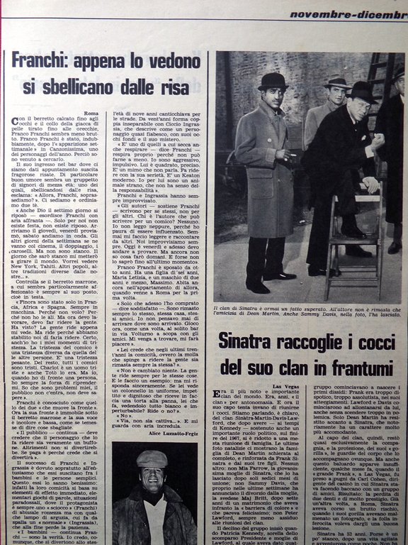 Pagine del 1967 Barnard Cuore Franco Franchi Frank Sinatra Kornberg …