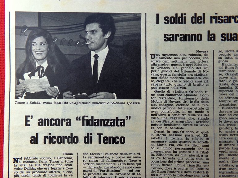 Pagine del 1967 Dalida Luigi Tenco Orlando Scorta Casa di … | Immagine Gallery 1