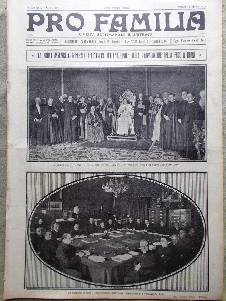 Pro Familia del 1 Aprile 1923 Seregno Crodo Assemblea Fede …