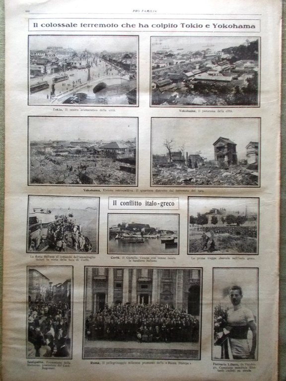 Pro Familia del 16 Settembre 1923 Terremoto Tokyo Yokohama Circuito …