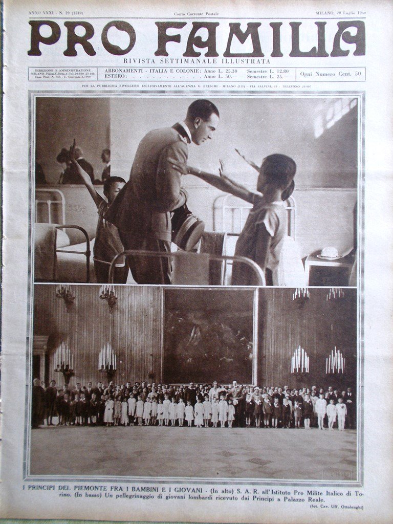 Pro Familia del 20 Luglio 1930 Courmayeur Savi Lopez Biennale …