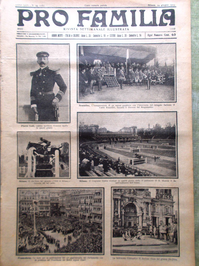 Pro Familia del 24 Giugno 1923 Pierre Loti Bori Krupp …