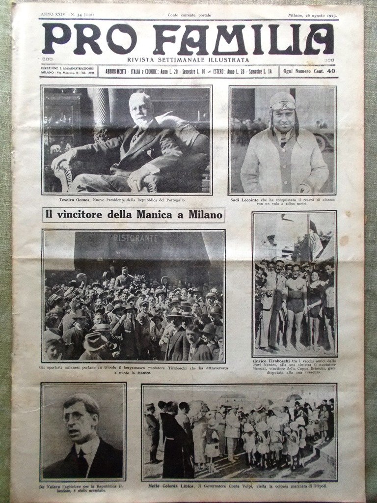 Pro Familia del 26 Agosto 1923 Tiraboschi Manica Castello Scaligero …