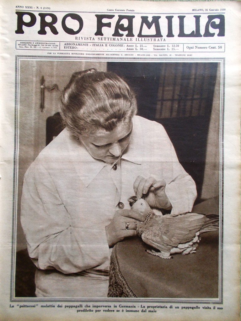 Pro Familia del 26 Gennaio 1930 Zorlini Necchi Luigiano Madonna …