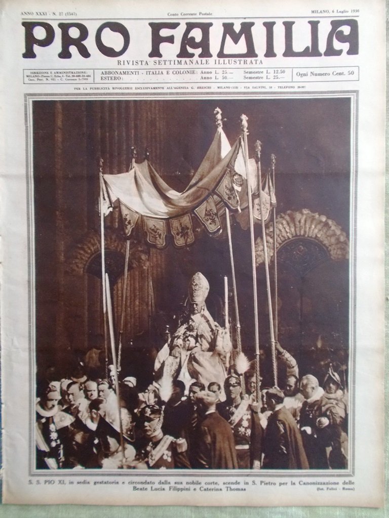 Pro Familia del 6 Luglio 1930 Biennale Venezia Bonatelli Francesco …