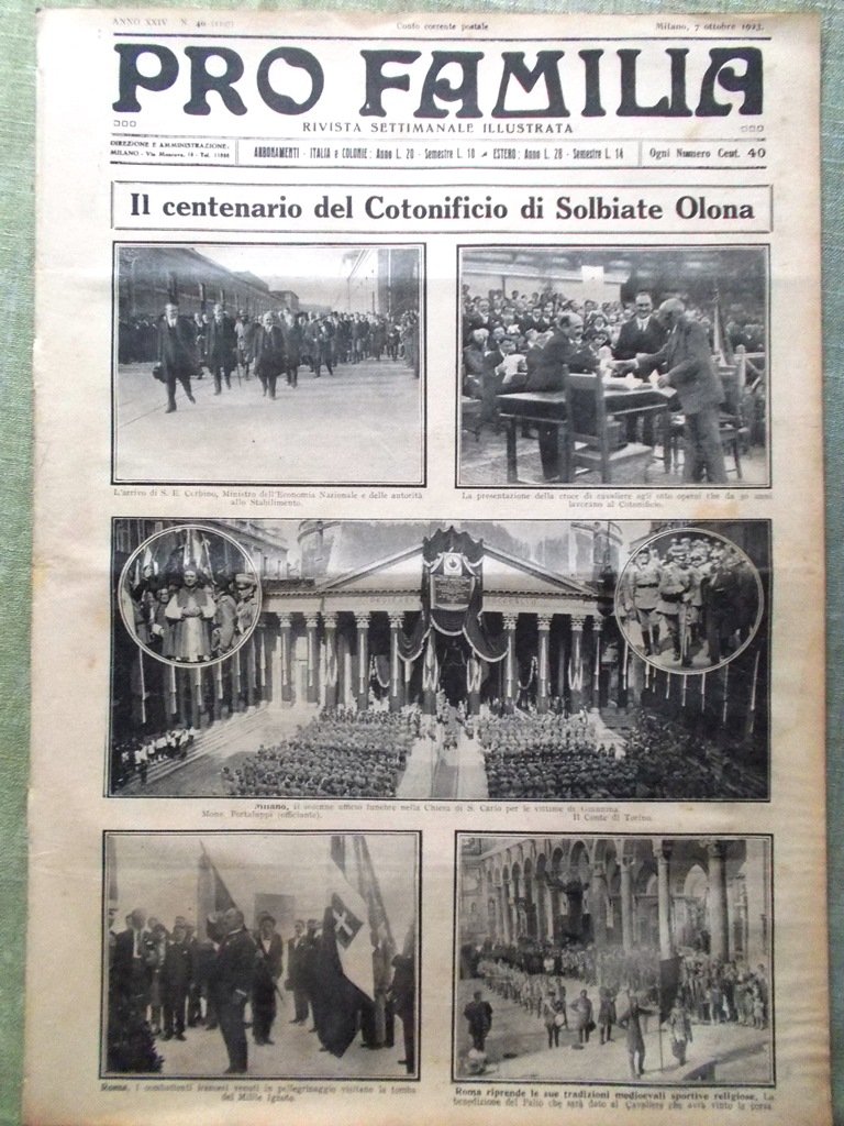 Pro Familia del 7 Ottobre 1923 Cotonificio di Solbiate Giannina …