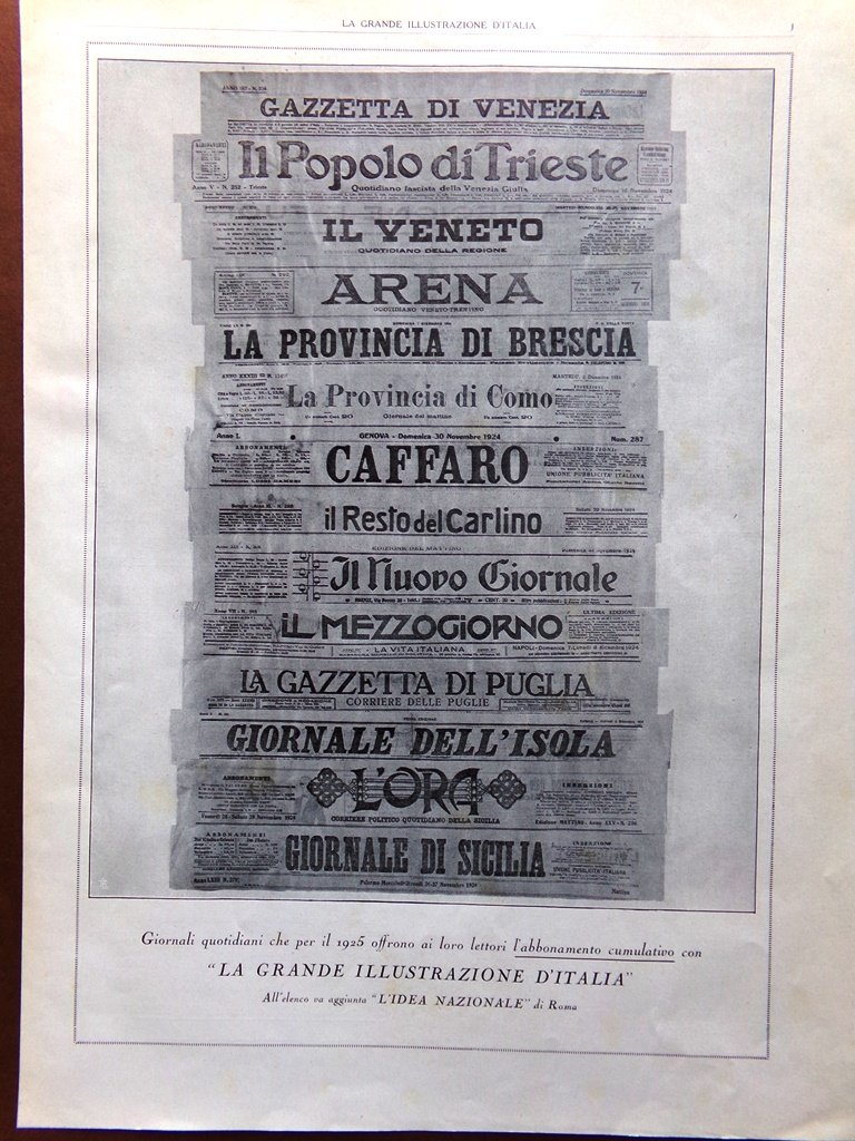 Pubblicità del 1925 Buzzacchi Banca Commerciale Dell'Orto Bombelli Abbonamento