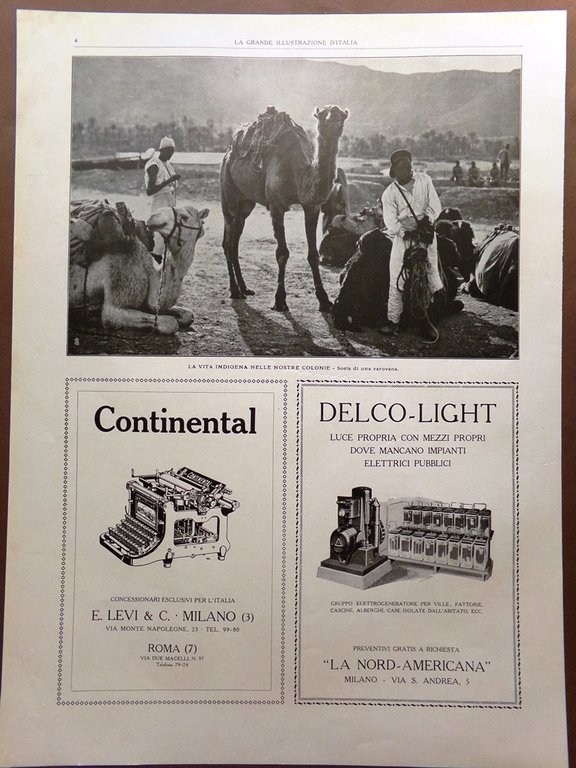 Pubblicità del 1925 Eletta Calzaturificio Varese Continental Delco-light Colonie