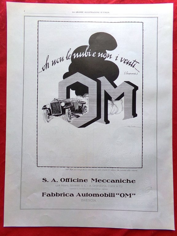 Pubblicità del 1925 Pastiglie Bertelli Ars Taylor Elettrotecnici Officine OM