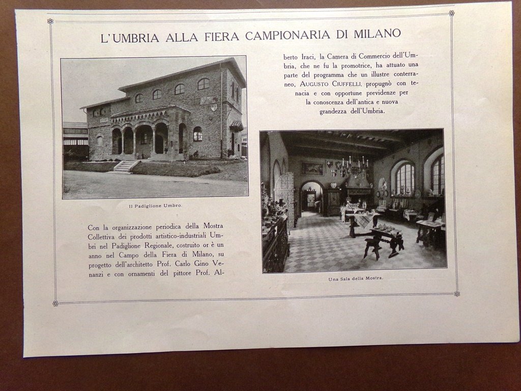 Pubblicità del 1925 Umbria Fiera Campionaria Milano Buzzacchi Bolzano Gries