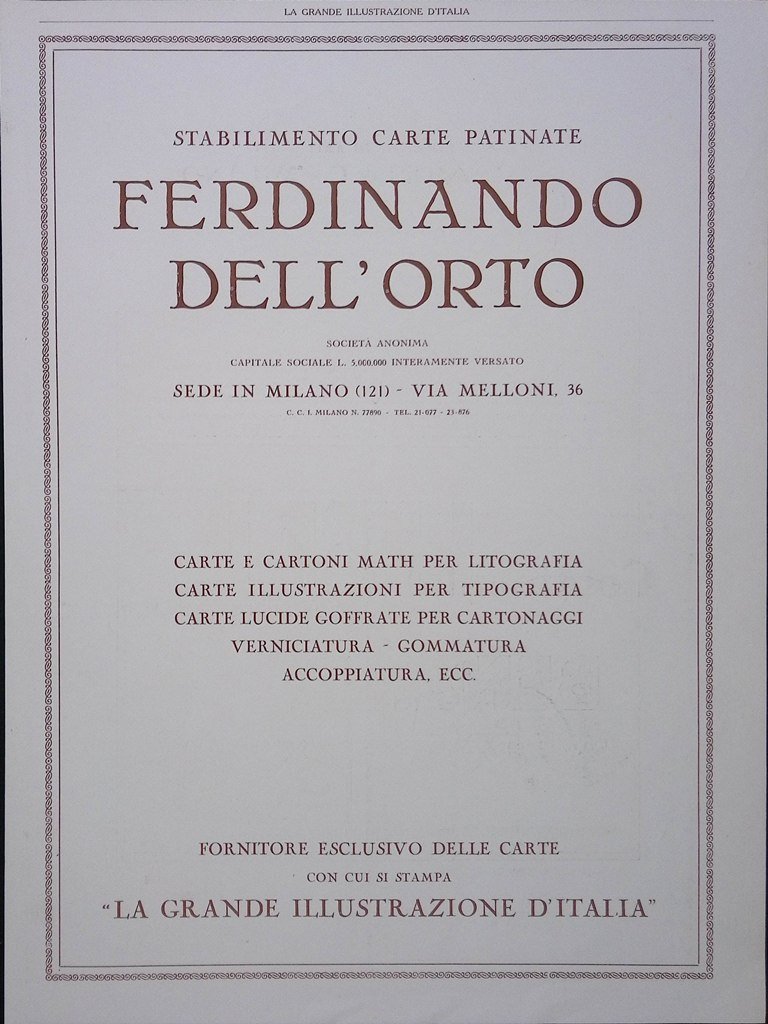 Pubblicità del 1927 Carte Patinate Ferdinando Dell'Orto Shell Benzina Nafta