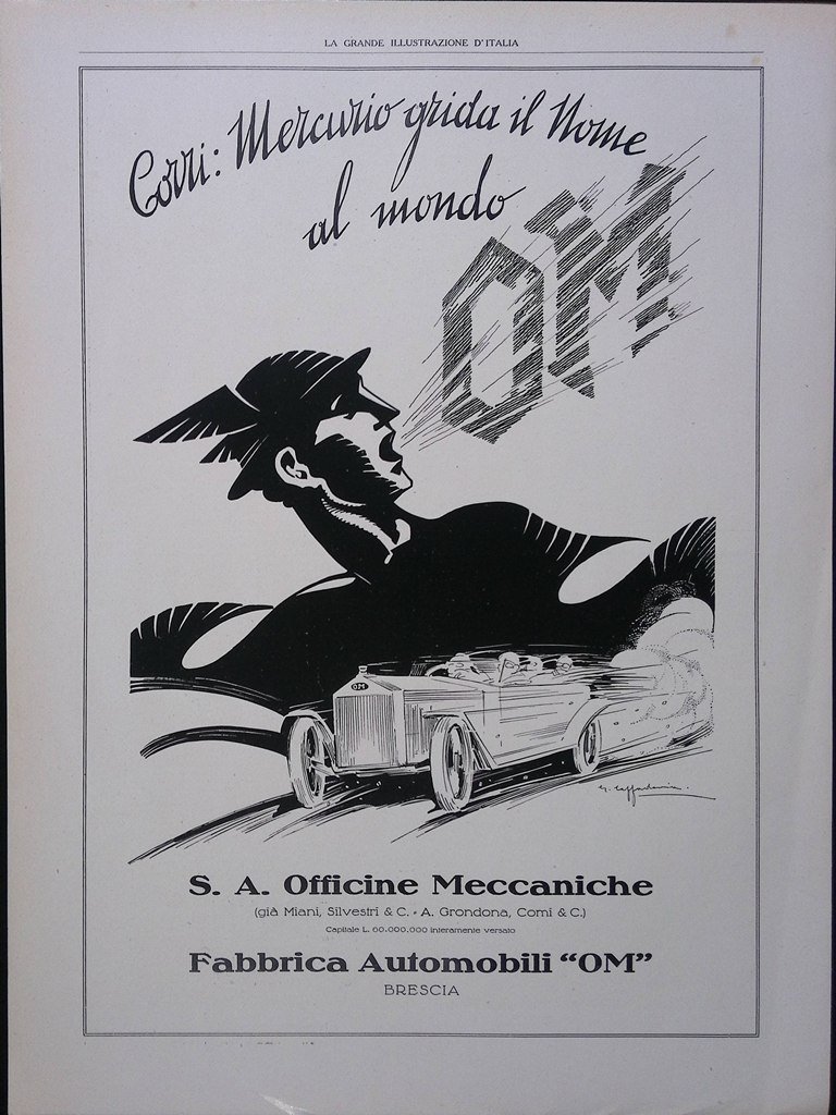 Pubblicità del 1927 Officine Meccaniche Miani Silvestri Grondona OM di …