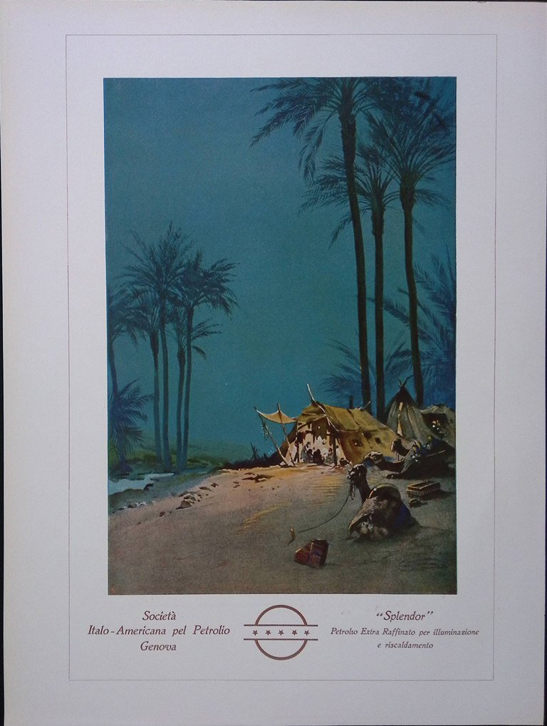 Pubblicità del 1927 Splendor Petrolio Extra Raffinato Genova Società
