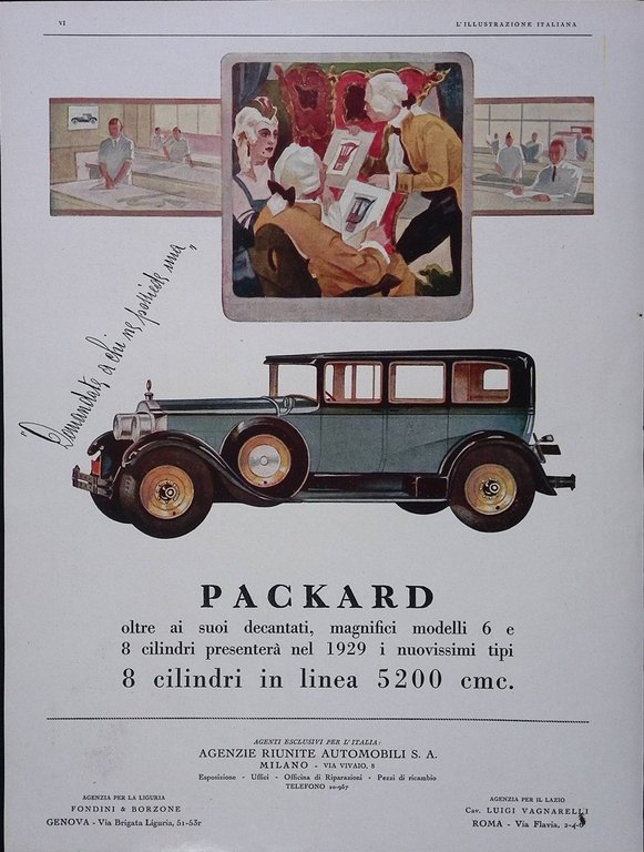 Pubblicità del 1928 Automobile Marmon Otto Cilindri Packard
