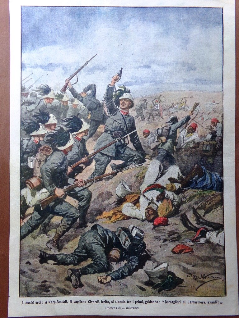 Retrocopertina Domenica Corriere nr. 20 del 1915 WW1 Capitano Civardi …