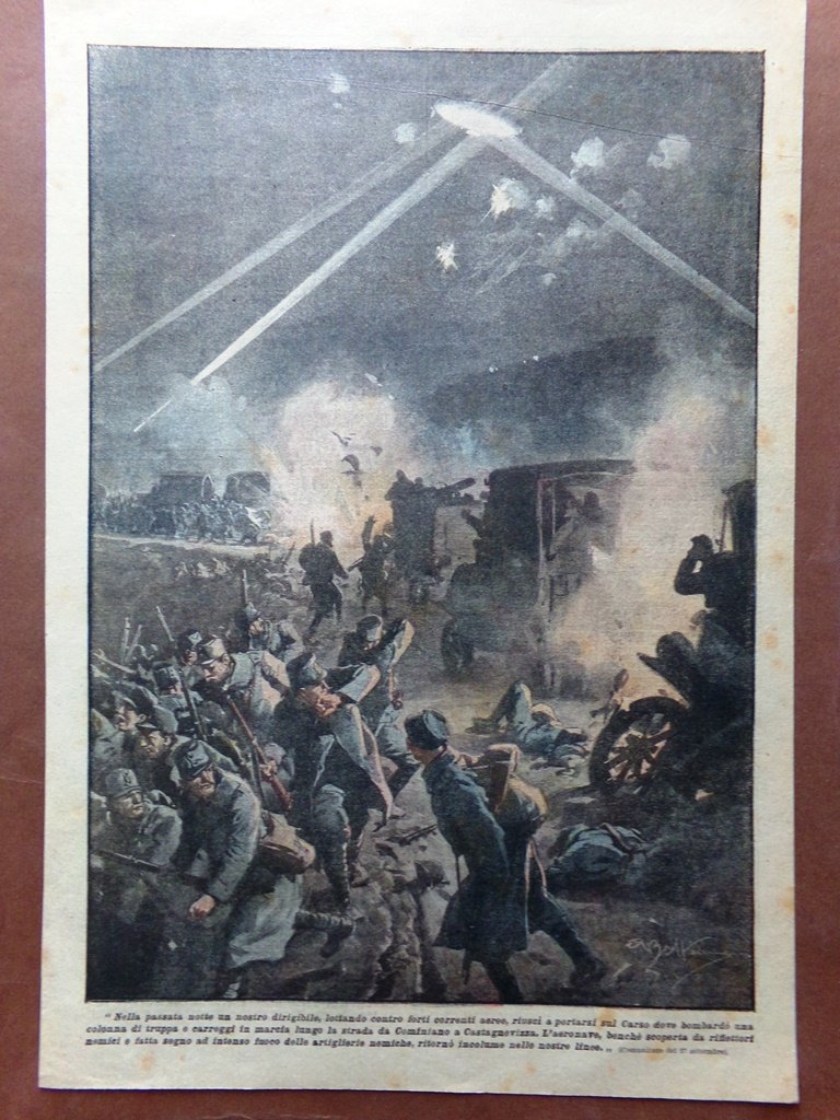 Retrocopertina Domenica Corriere nr. 41 del 1916 WW1 Cominiano a …
