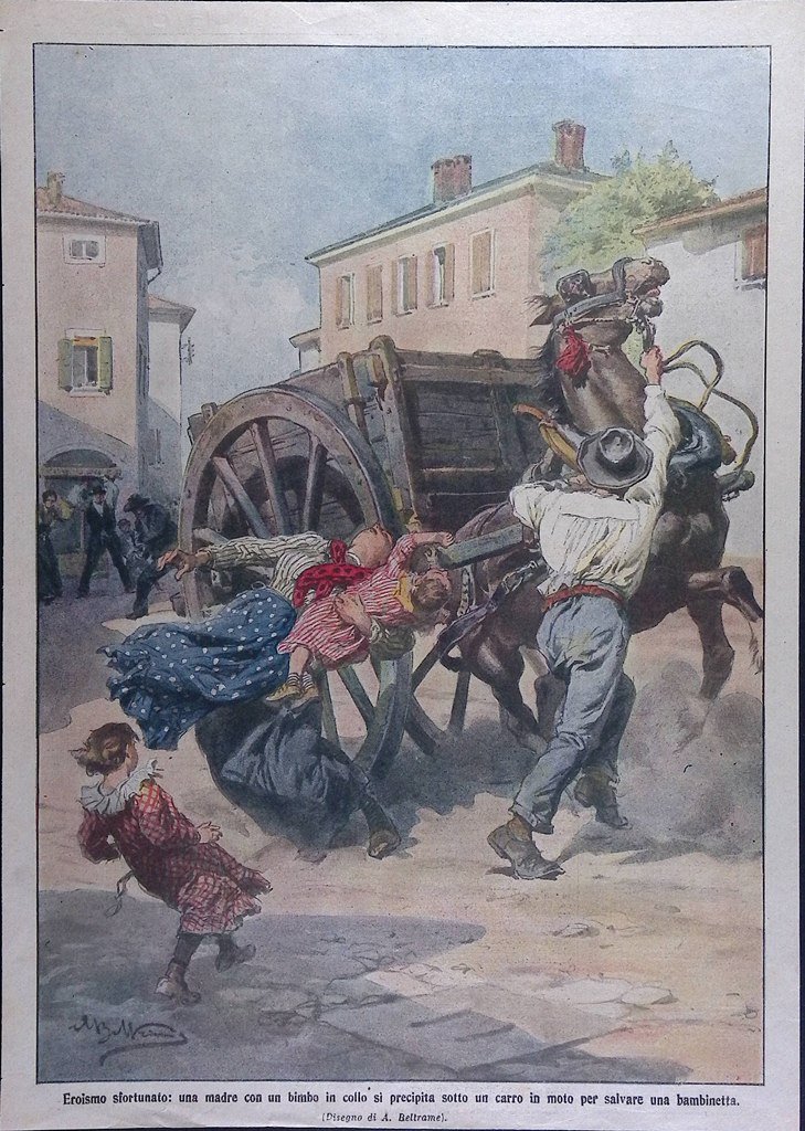 Retrocopertina Domenica del Corriere nr. 18 del 1914 Eroismo Sfortunato …