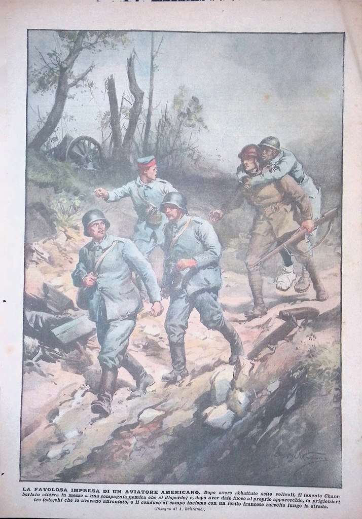 Retrocopertina Domenica del Corriere nr. 37 del 1918 WW1 Impresa …