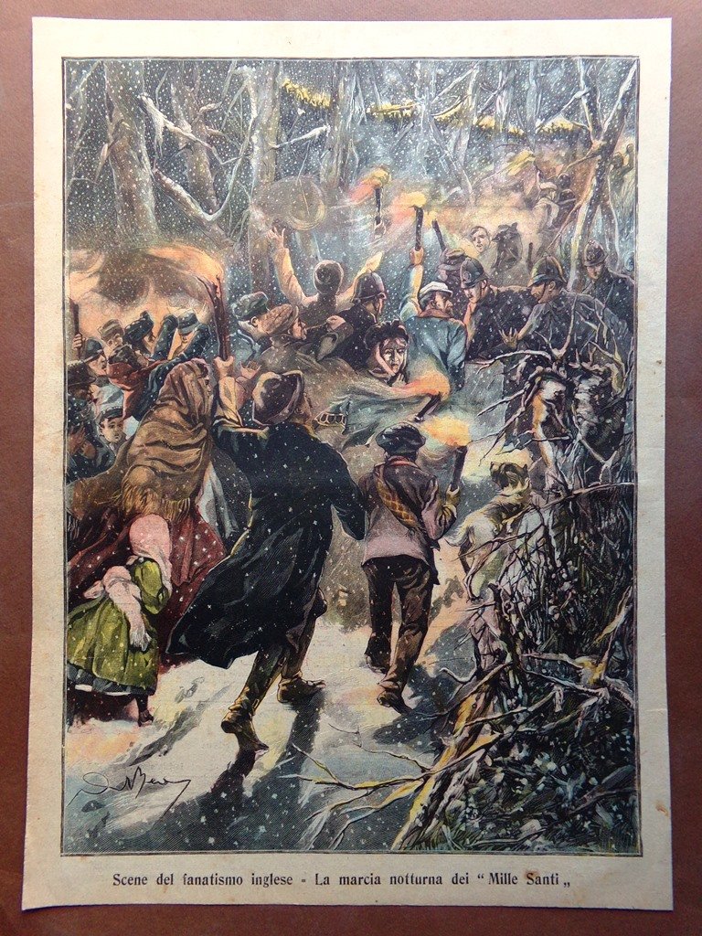 Retrocopertina Tribuna Illustrata nr. 1 del 1905 Marcia Notturna dei …