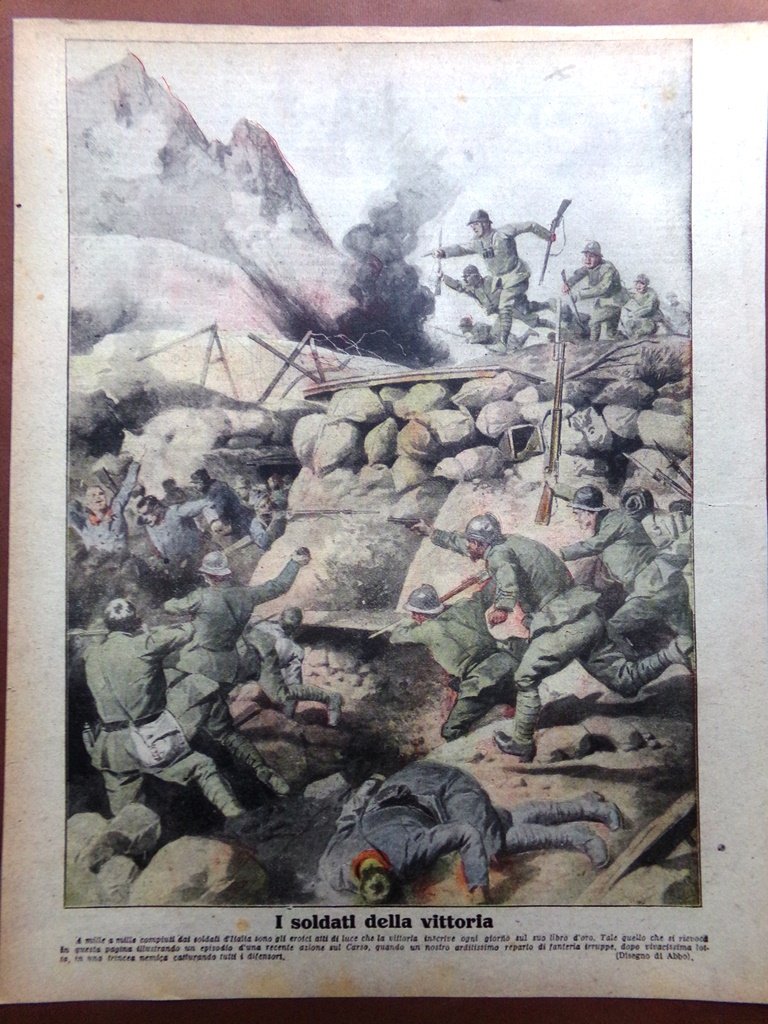Retrocopertina Tribuna Illustrata nr. 26 del 1917 WW1 I soldati …
